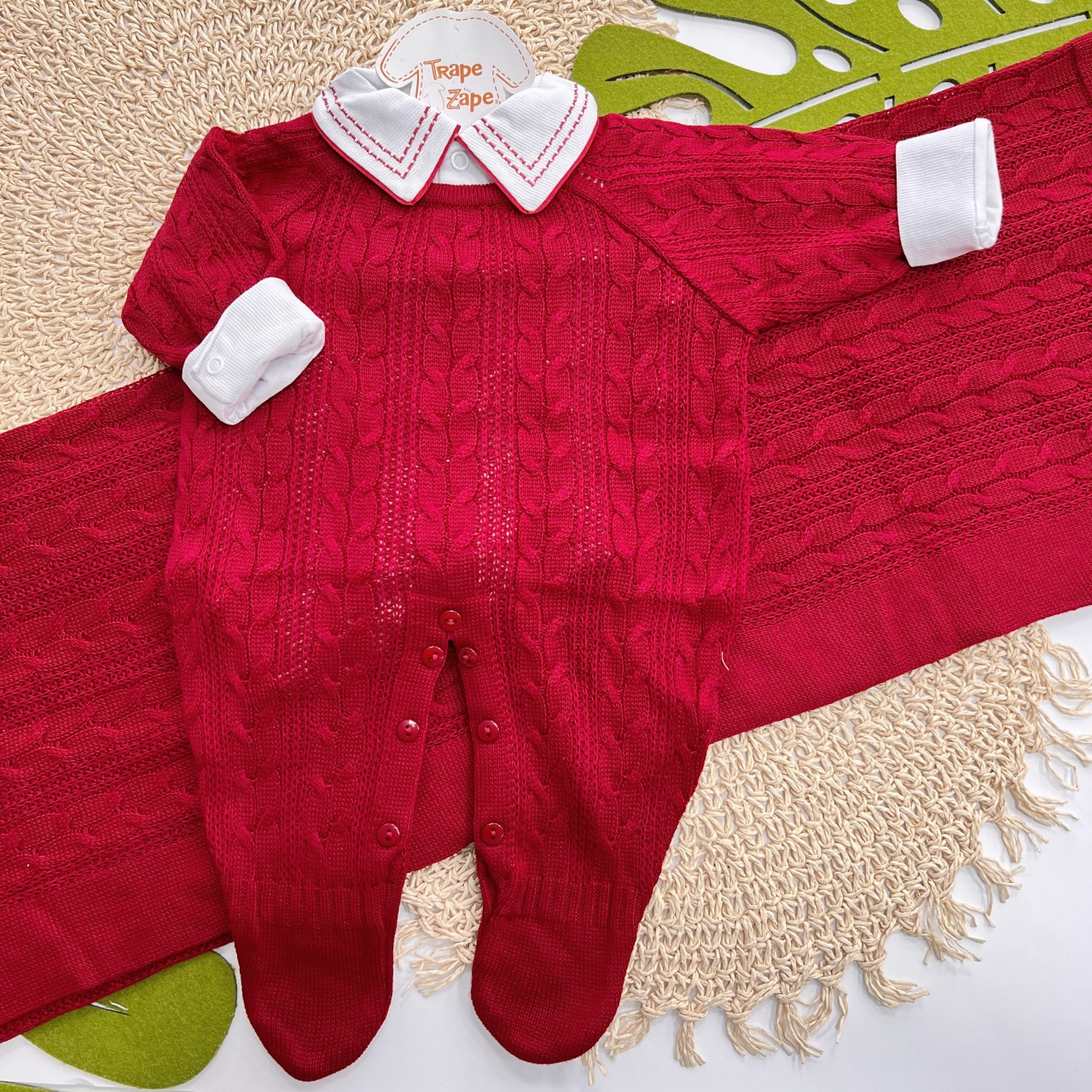 Saída de Maternidade Trança - Vermelho